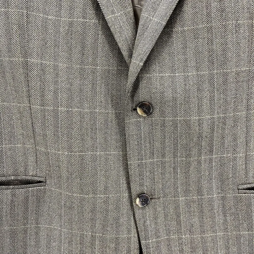 Joseph Abboud Suit Jacket Mens 42R‎ Brown Plaid Wool Two Button Coat Blazer